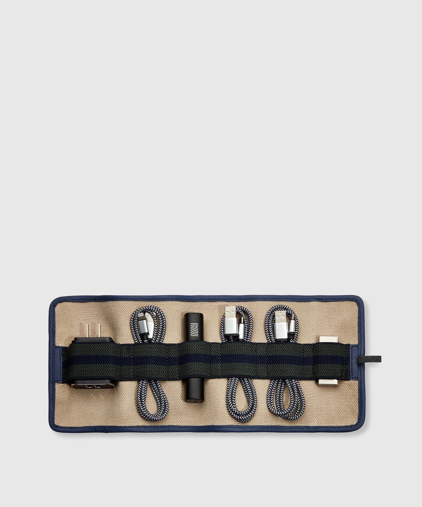 Cotton Canvas & Leather Tech Organizer| KonMari by Marie Kondo 