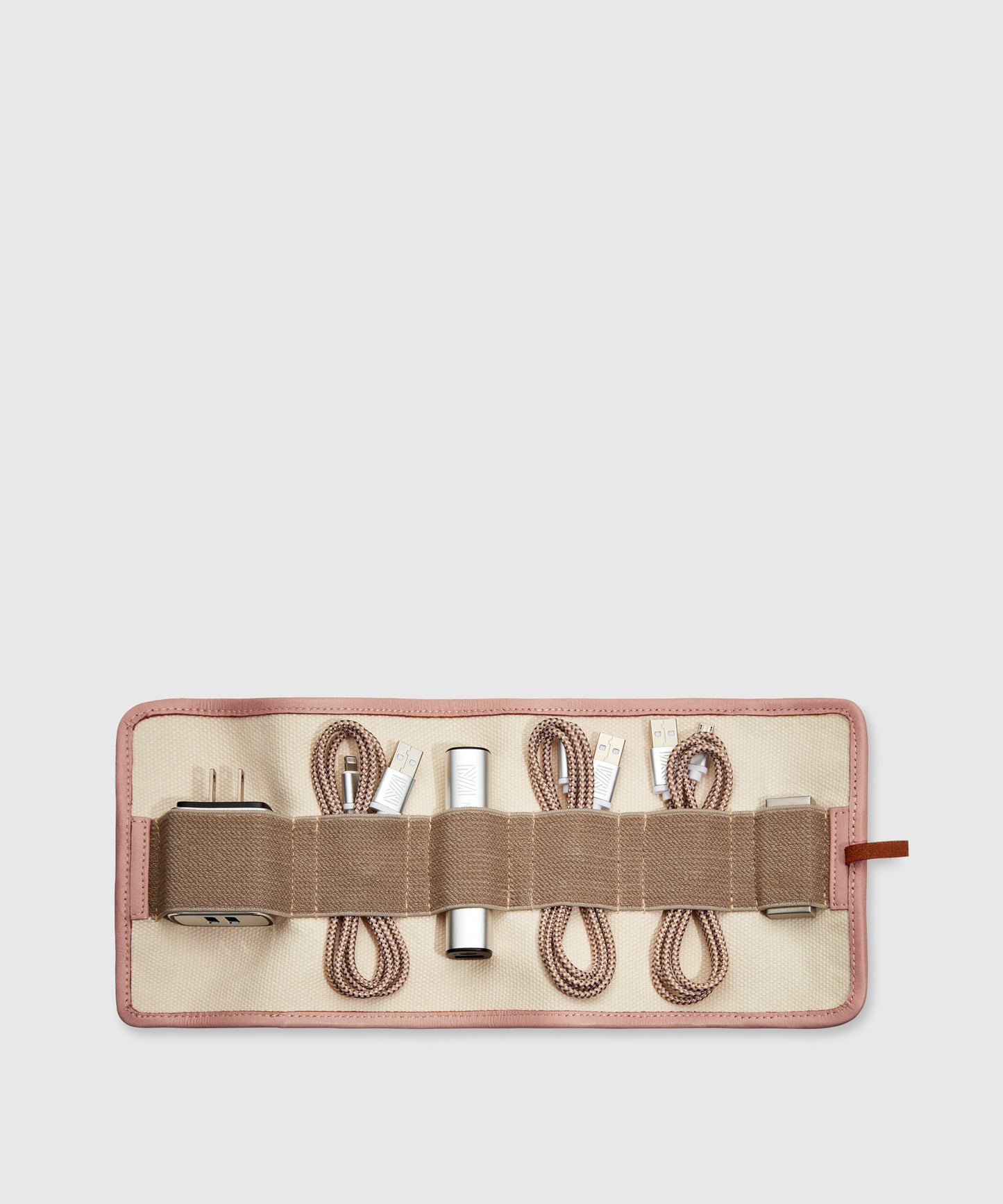 Cotton Canvas & Leather Tech Organizer| KonMari by Marie Kondo