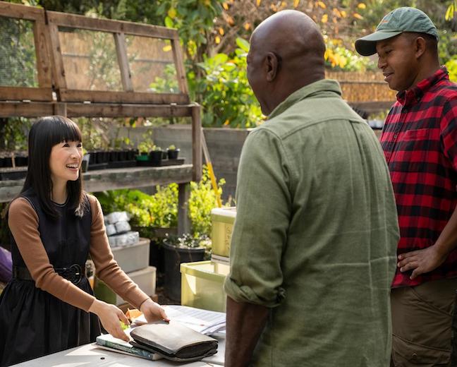 Marie Kondo on the set of her Netflix show