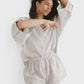 Linen Pajama Set: Long Sleeved Top & Shorts | KonMari by Marie Kondo