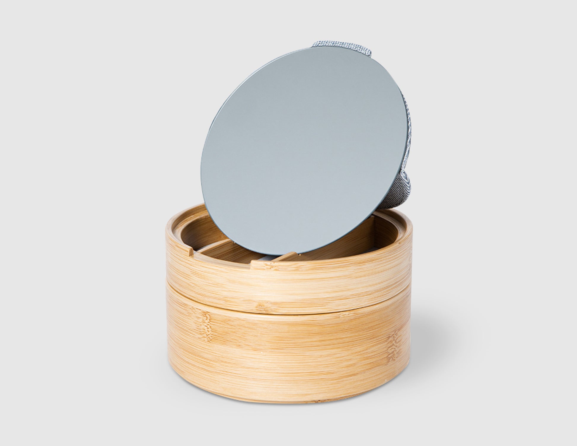 Round Bamboo Jewelry Box With Mirror | Marie Kondo Official | KonMari