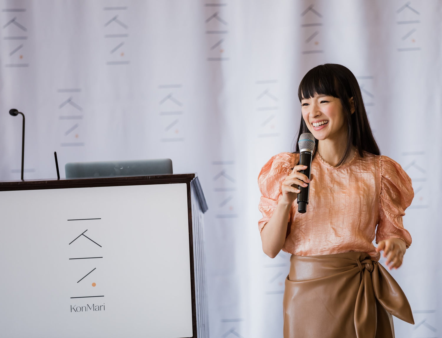 Marie Kondo speaking at an event