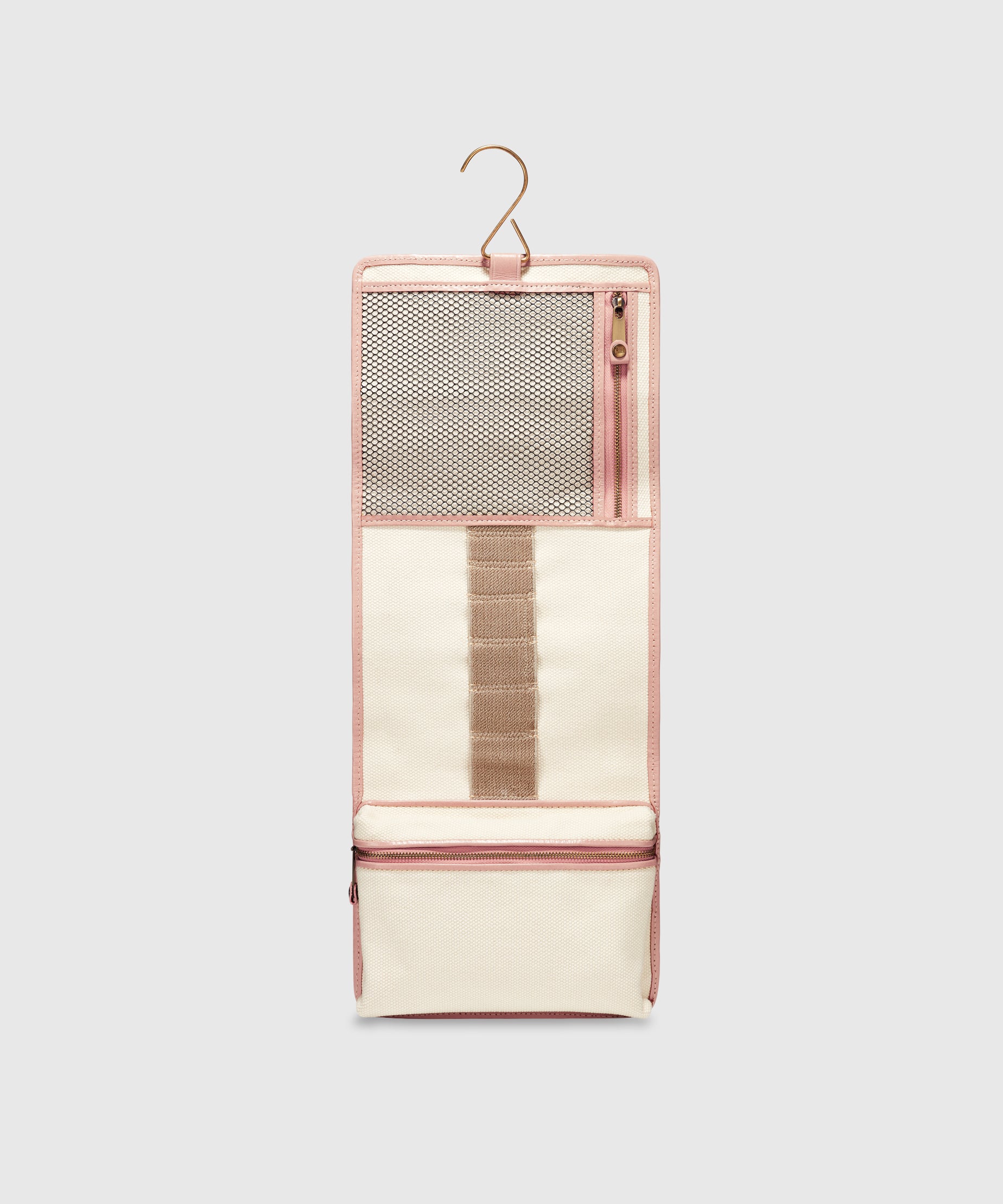 Leather & Cotton Hanging Toiletry Bag | KonMari by Marie Kondo