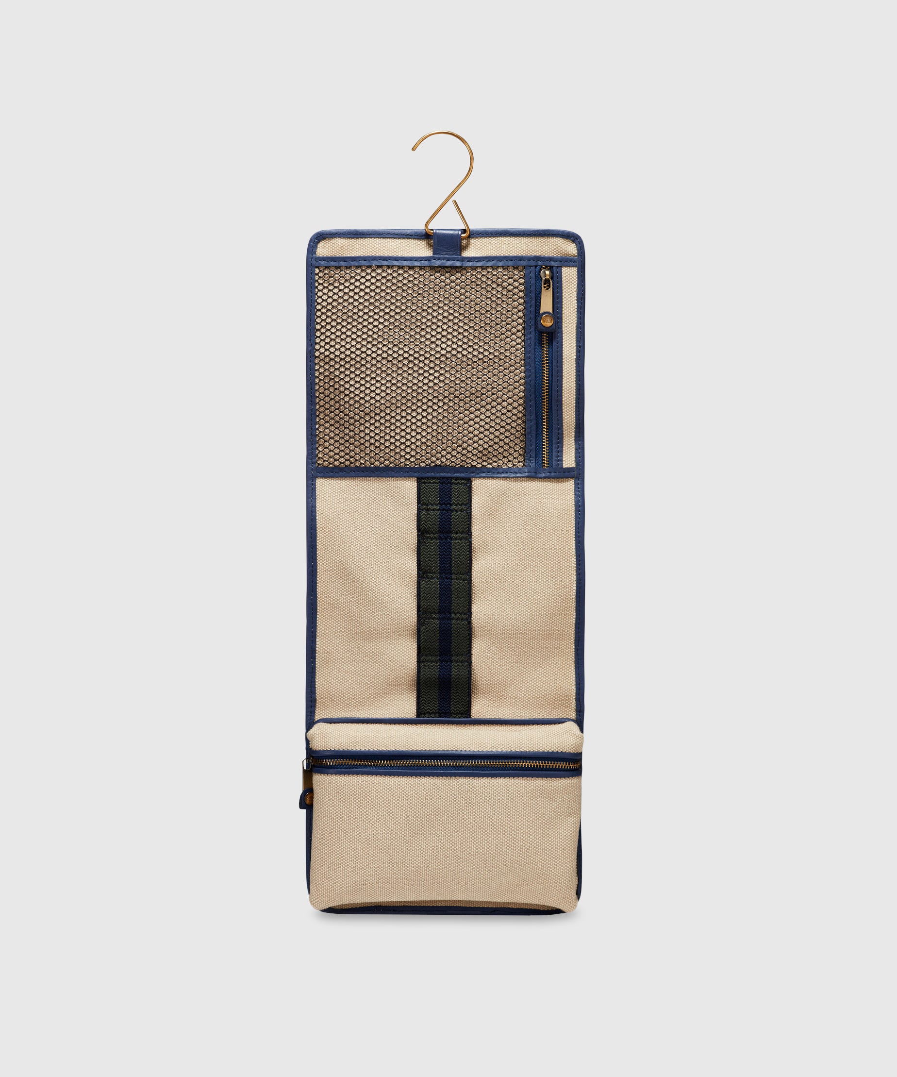 Leather & Cotton Hanging Toiletry Bag | KonMari by Marie Kondo
