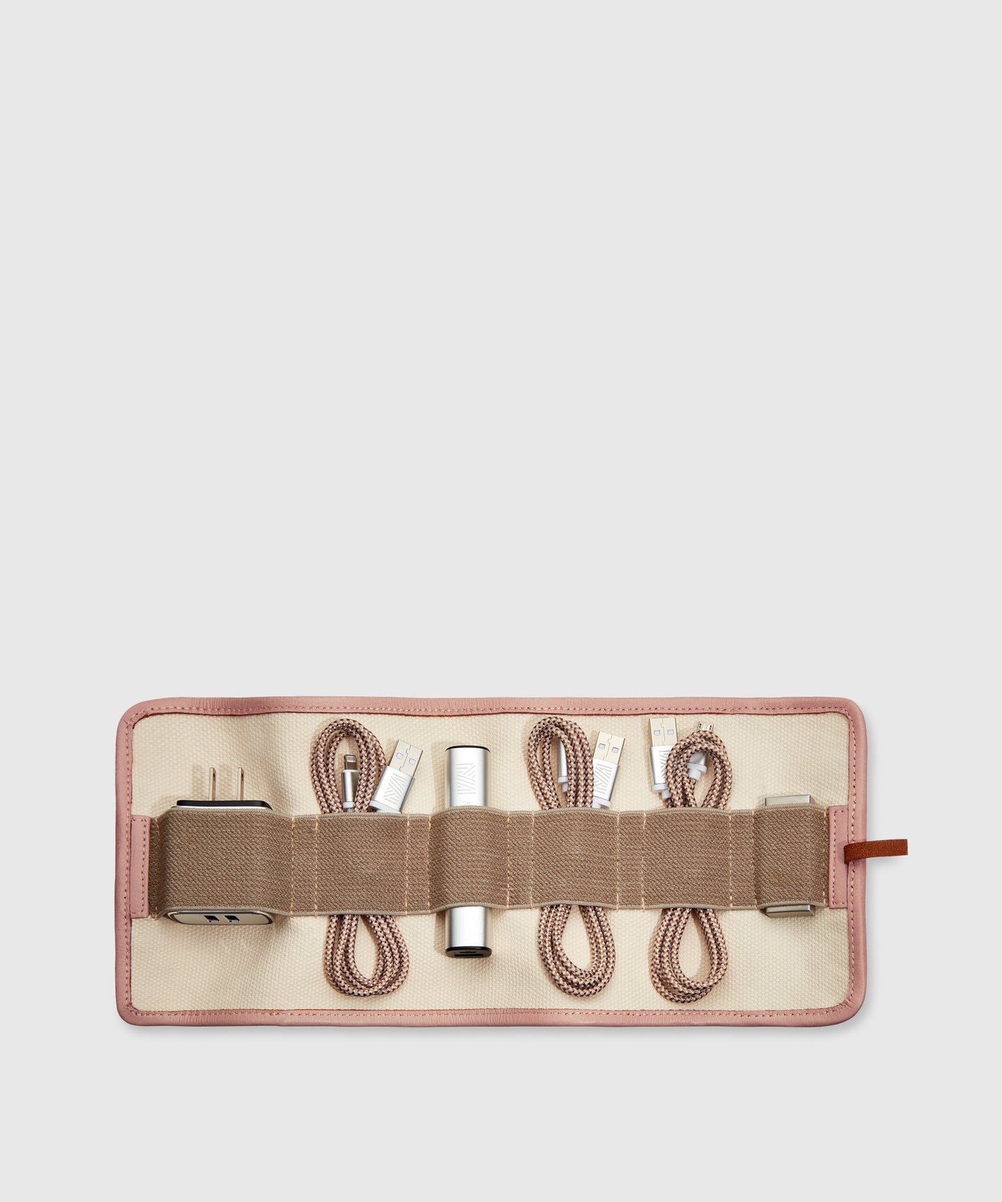 Cotton Canvas & Leather Tech Organizer| KonMari by Marie Kondo 