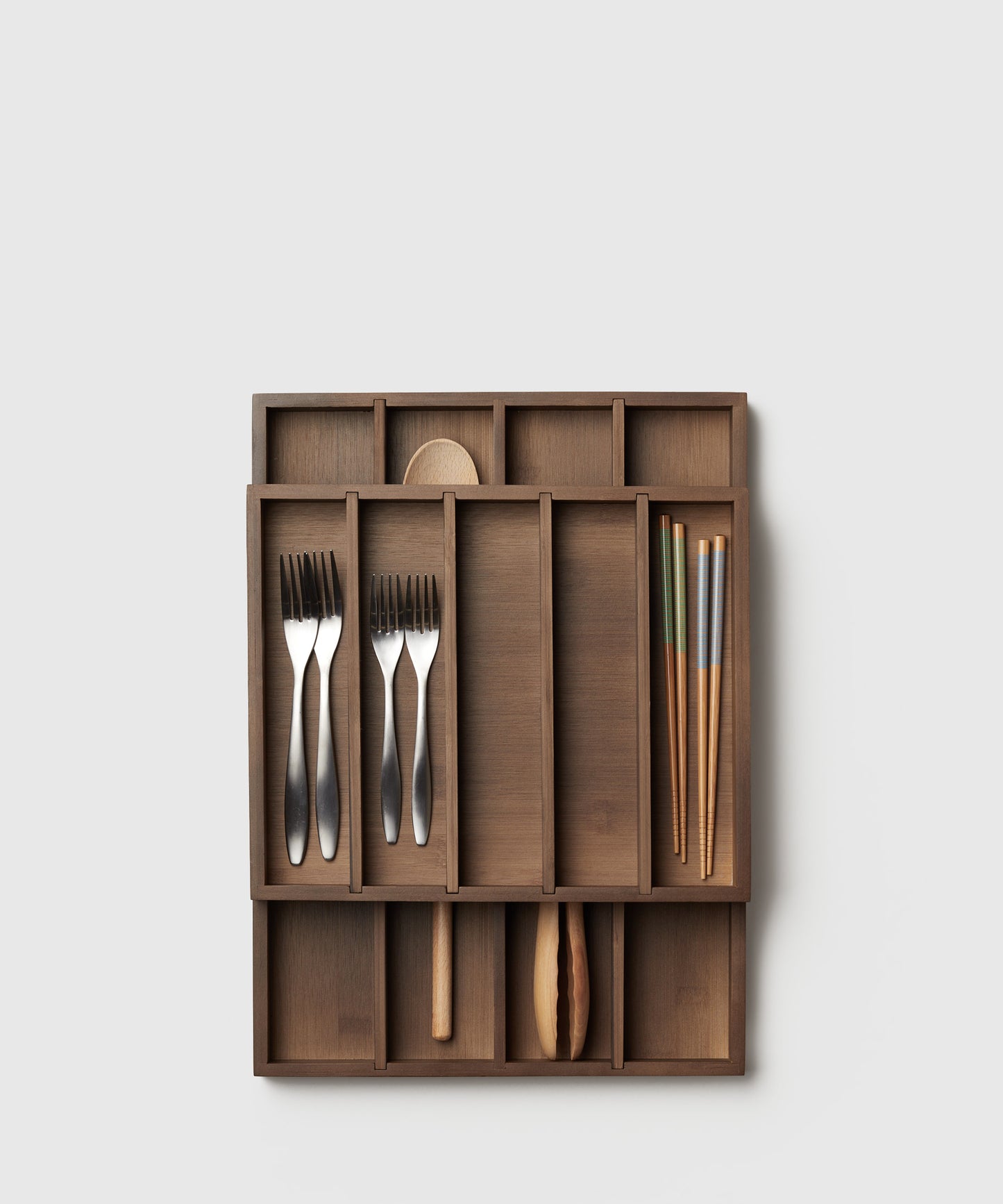 The Container Store x KonMari | Bamboo 2-Tier Flatware & Utensils Organizer