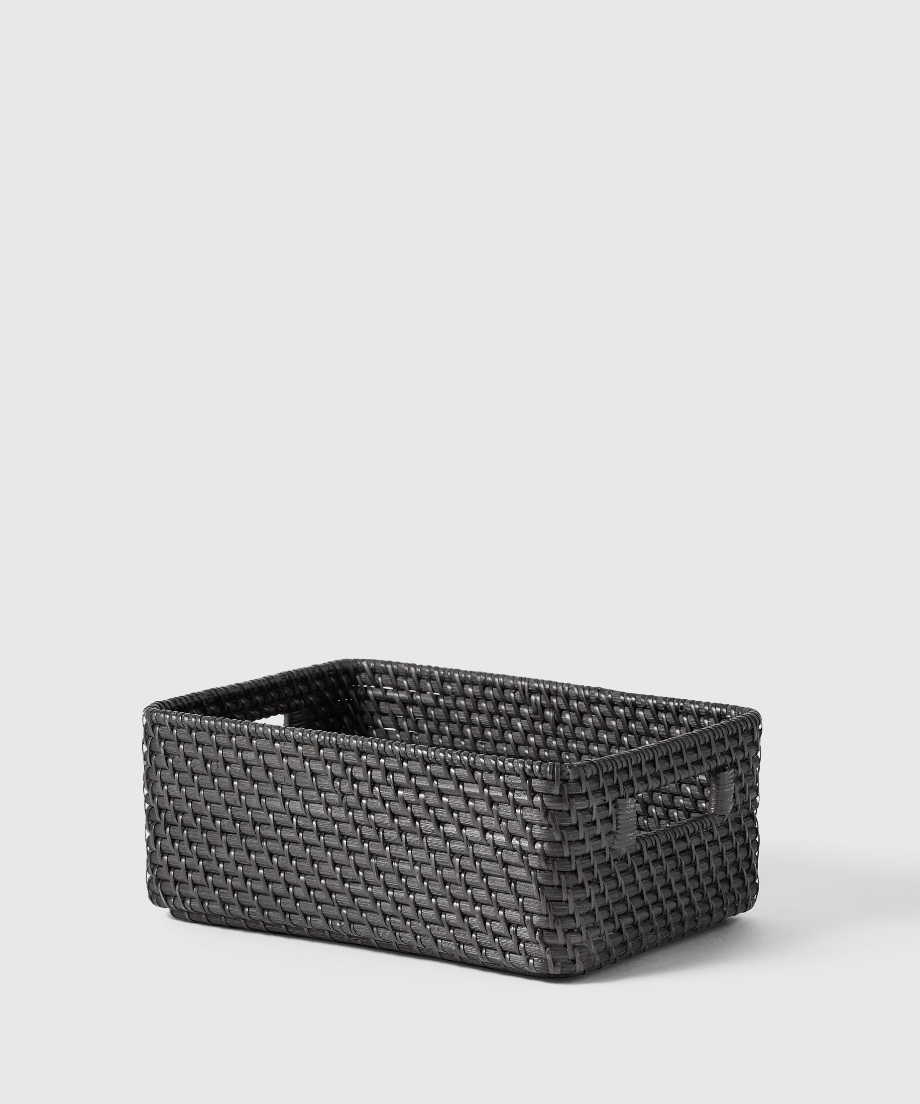 Medium Woven Black Rattan Bin | The Container Store x KonMari by Marie Kondo 
