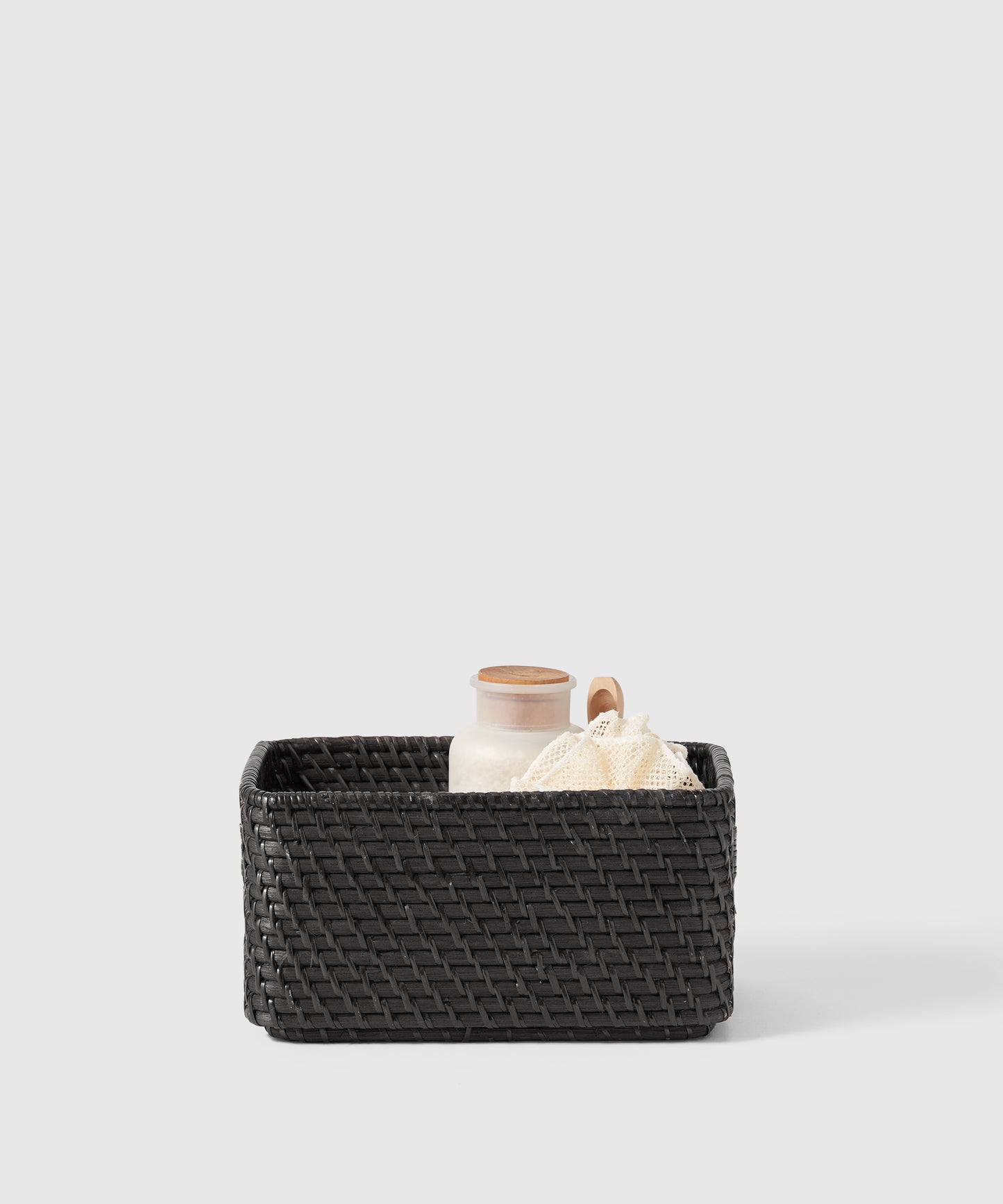 Small Woven Black Rattan Bin | The Container Store x KonMari by Marie Kondo 