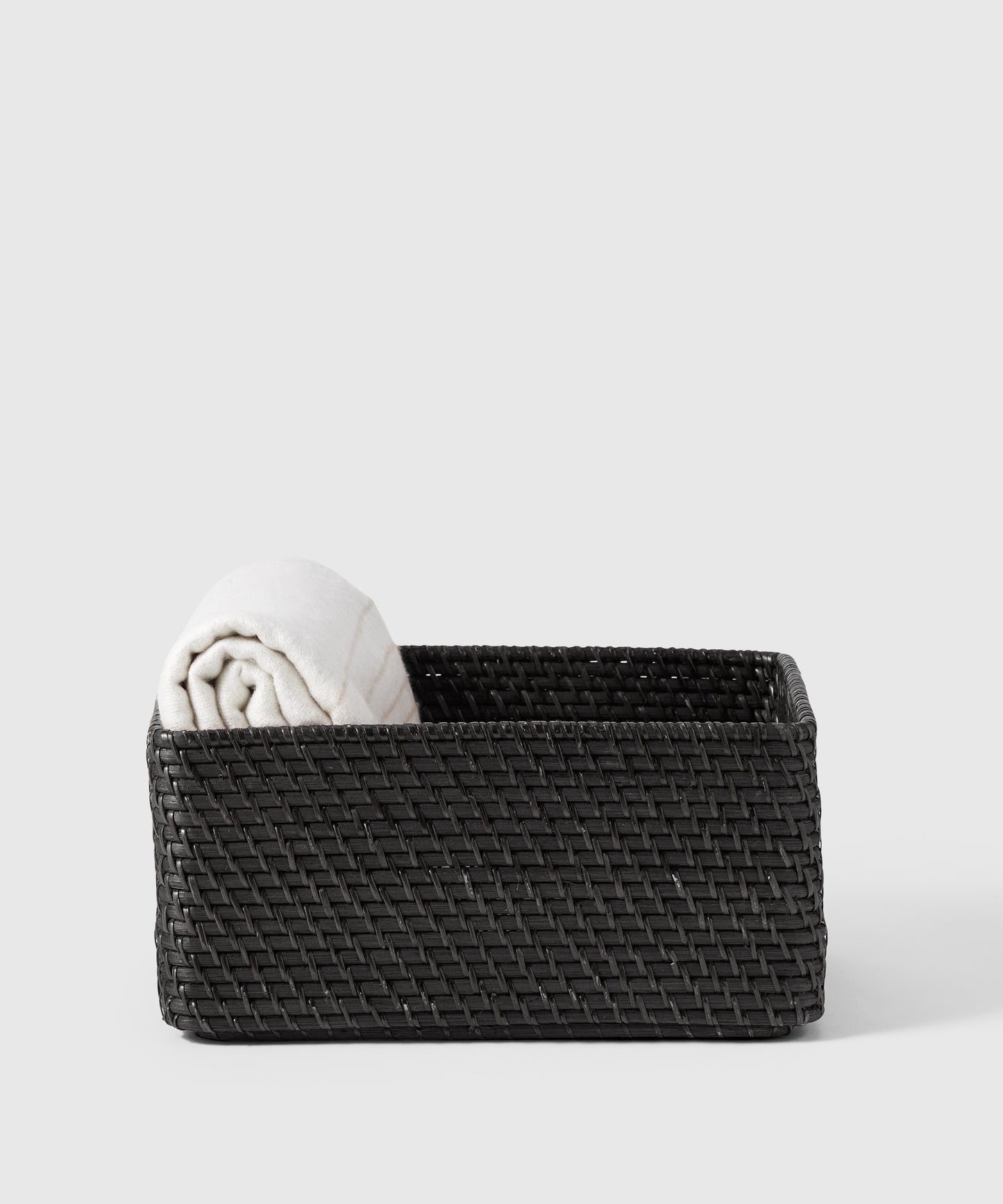 Large Woven Black Rattan Bin | The Container Store x KonMari by Marie Kondo 