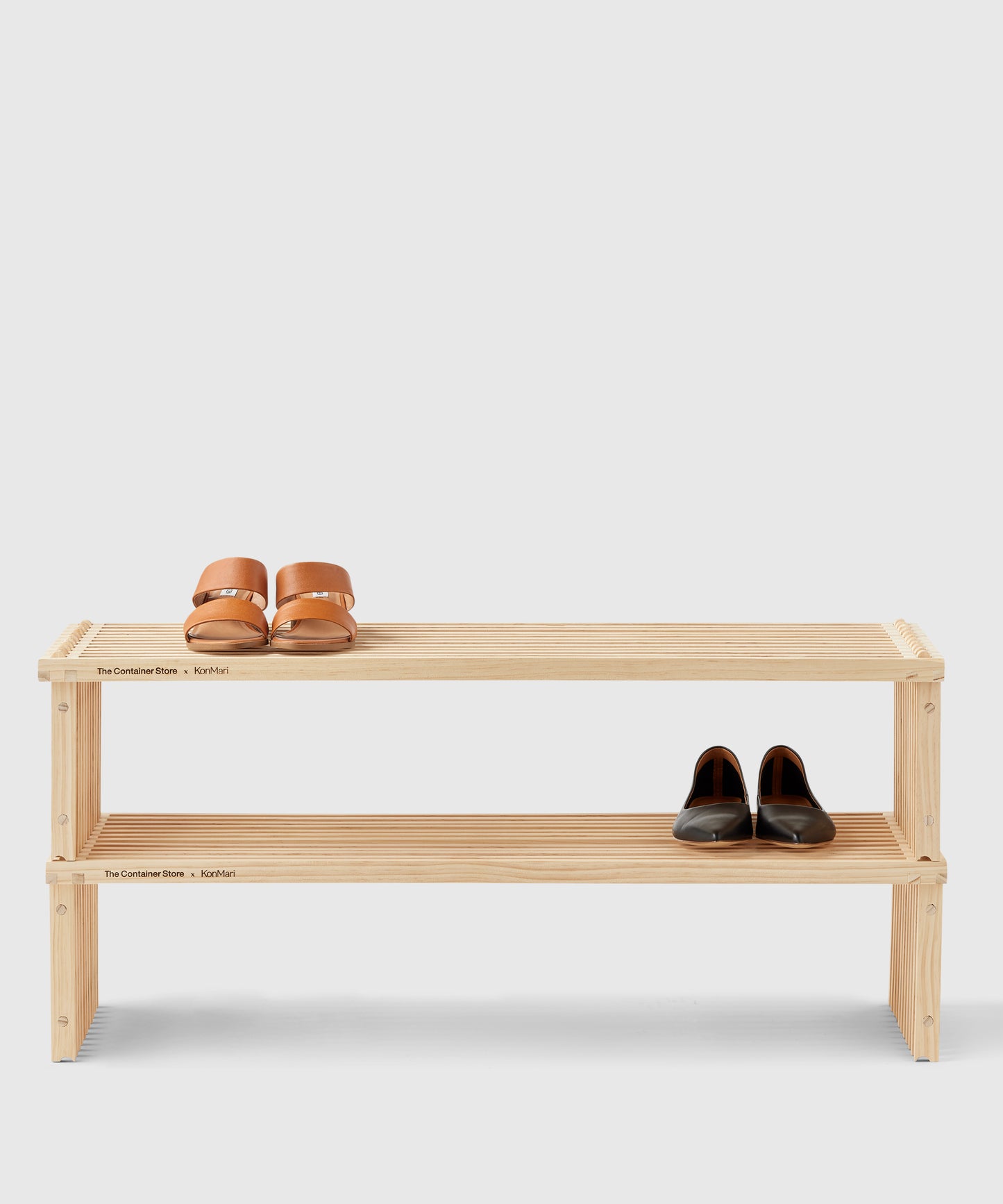 Birch Stackable Slatted Wood Shoe Shelf | KonMari by Marie Kondo 