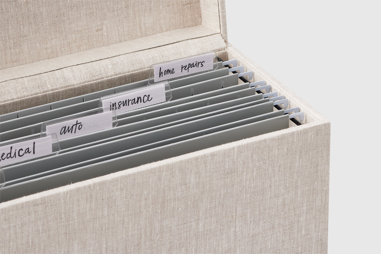 Linen Desktop File Organizer | The Container Store x KonMari