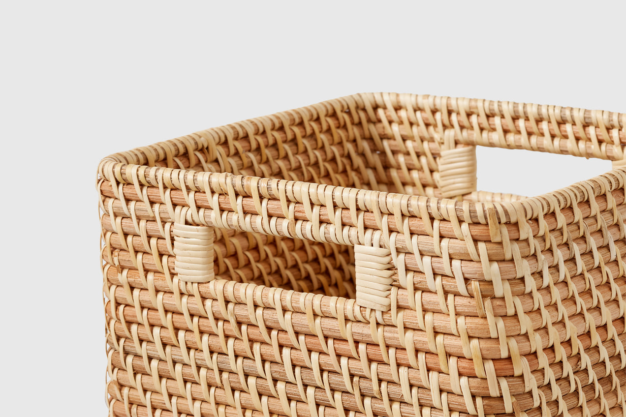 Medium Natural Rattan Storage Cube | The Container Store x KonMari