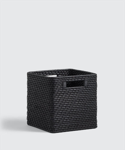 Medium Black Rattan Storage Cube | The Container Store x KonMari