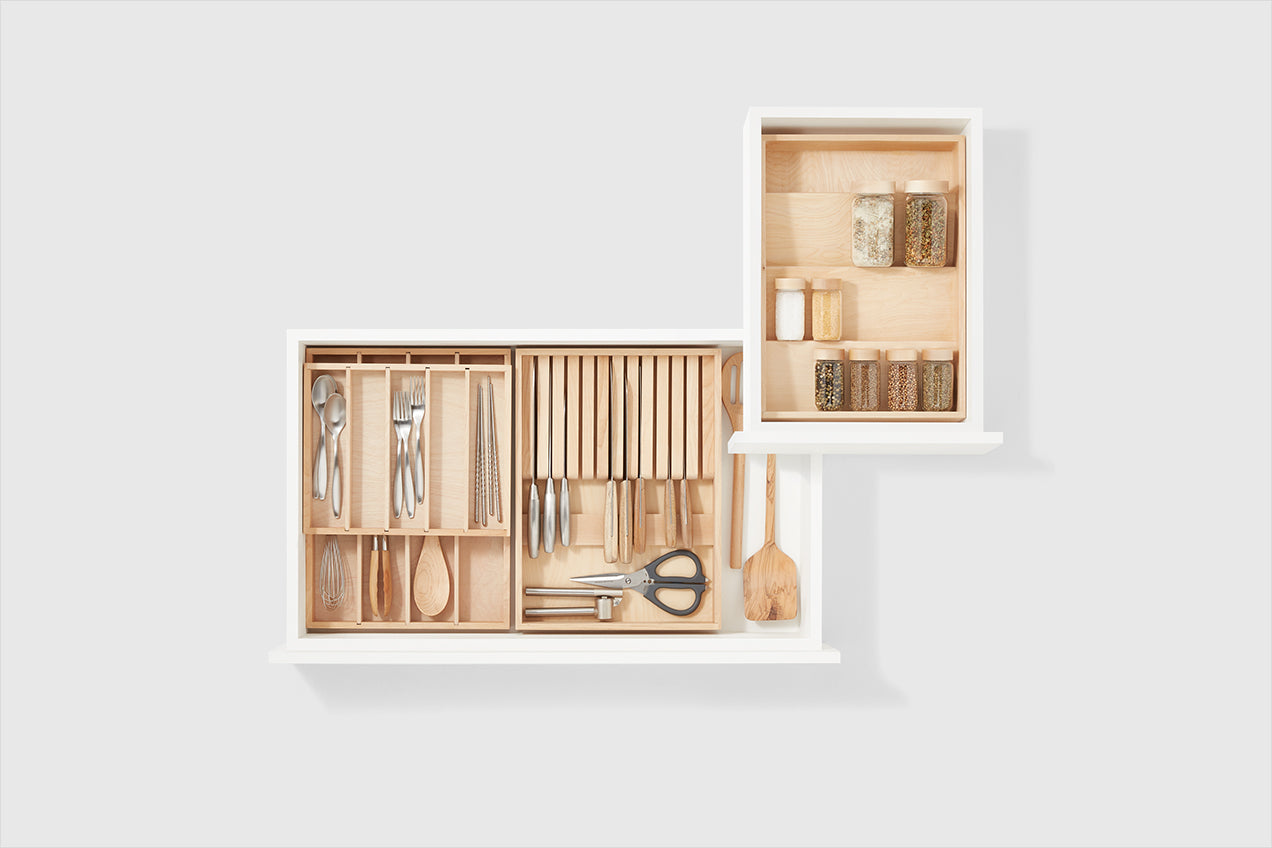 The Container Store x KonMari | Birch 2-Tier Flatware & Utensils Organizer