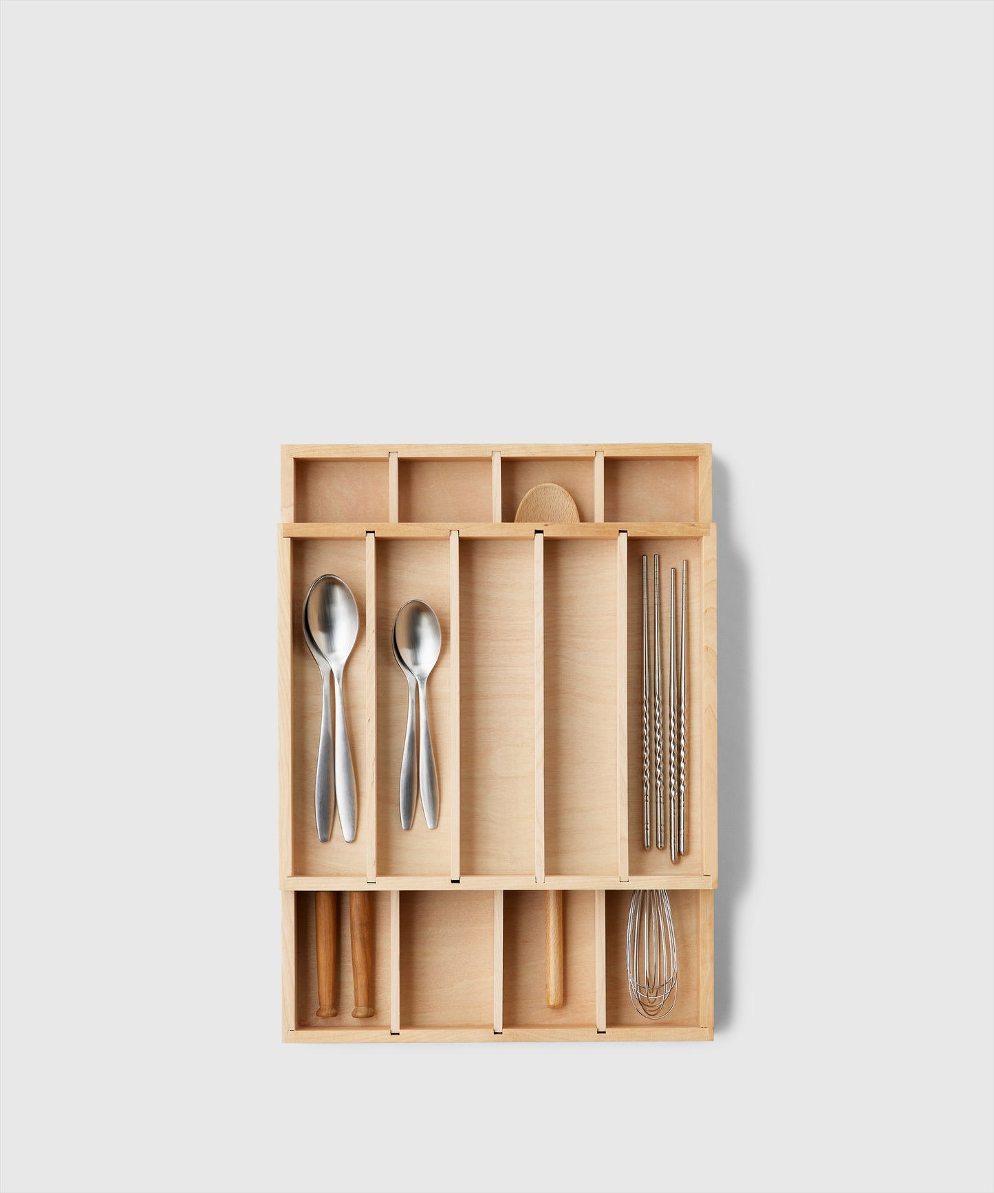 The Container Store x KonMari | Birch 2-Tier Flatware & Utensils Organizer