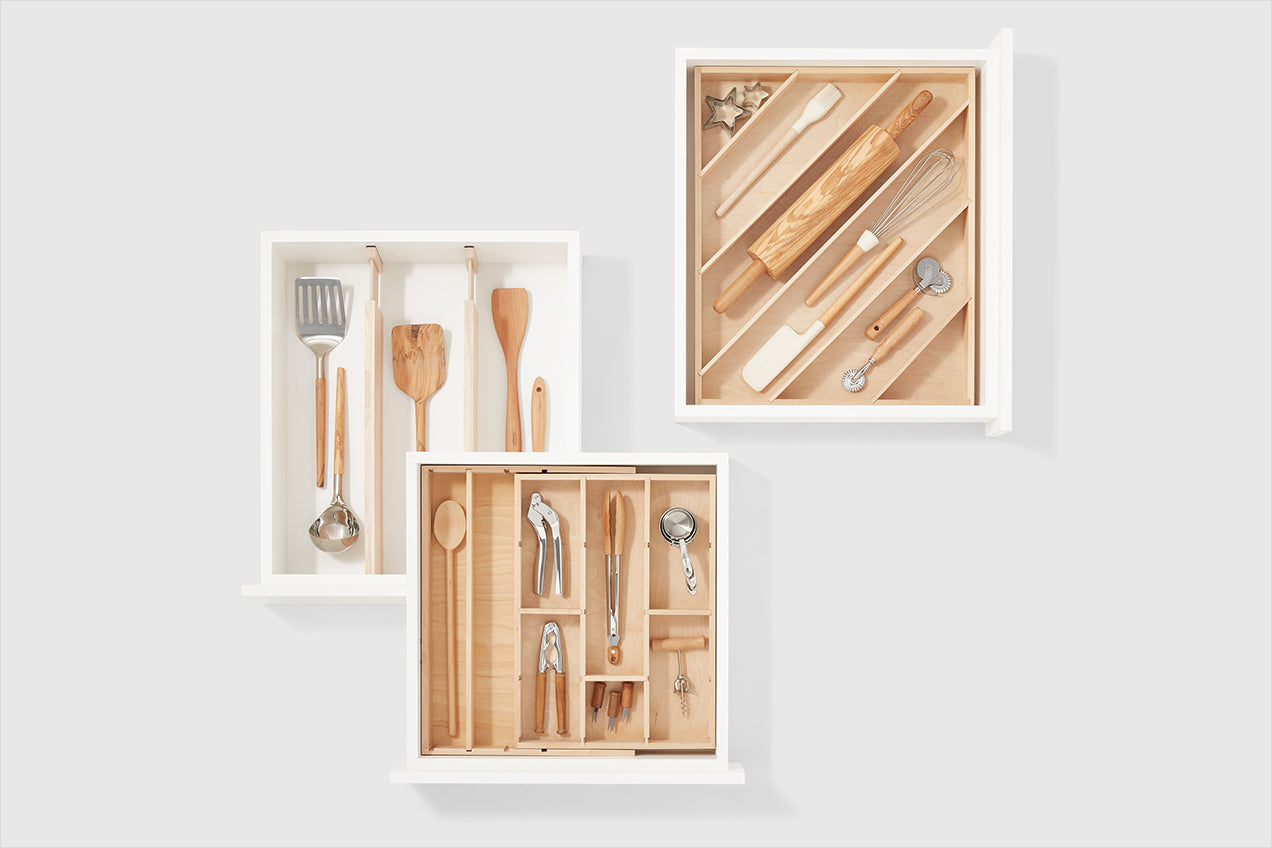 Birch Wide Utensil Organizer With Diagonal Compartments by Marie Kondo