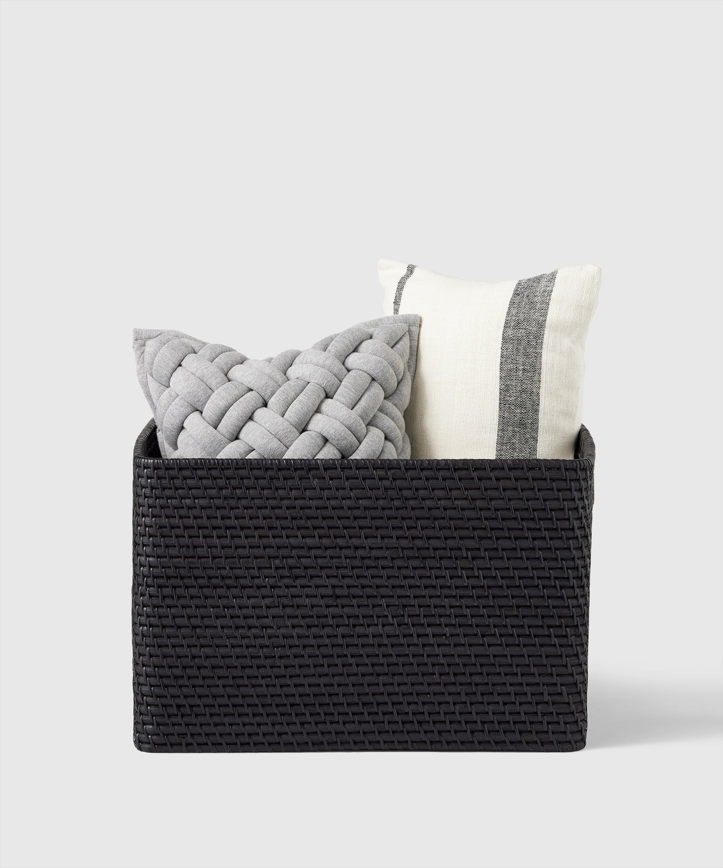 Extra-Large Woven Black Rattan Bin | The Container Store x KonMari by Marie Kondo 