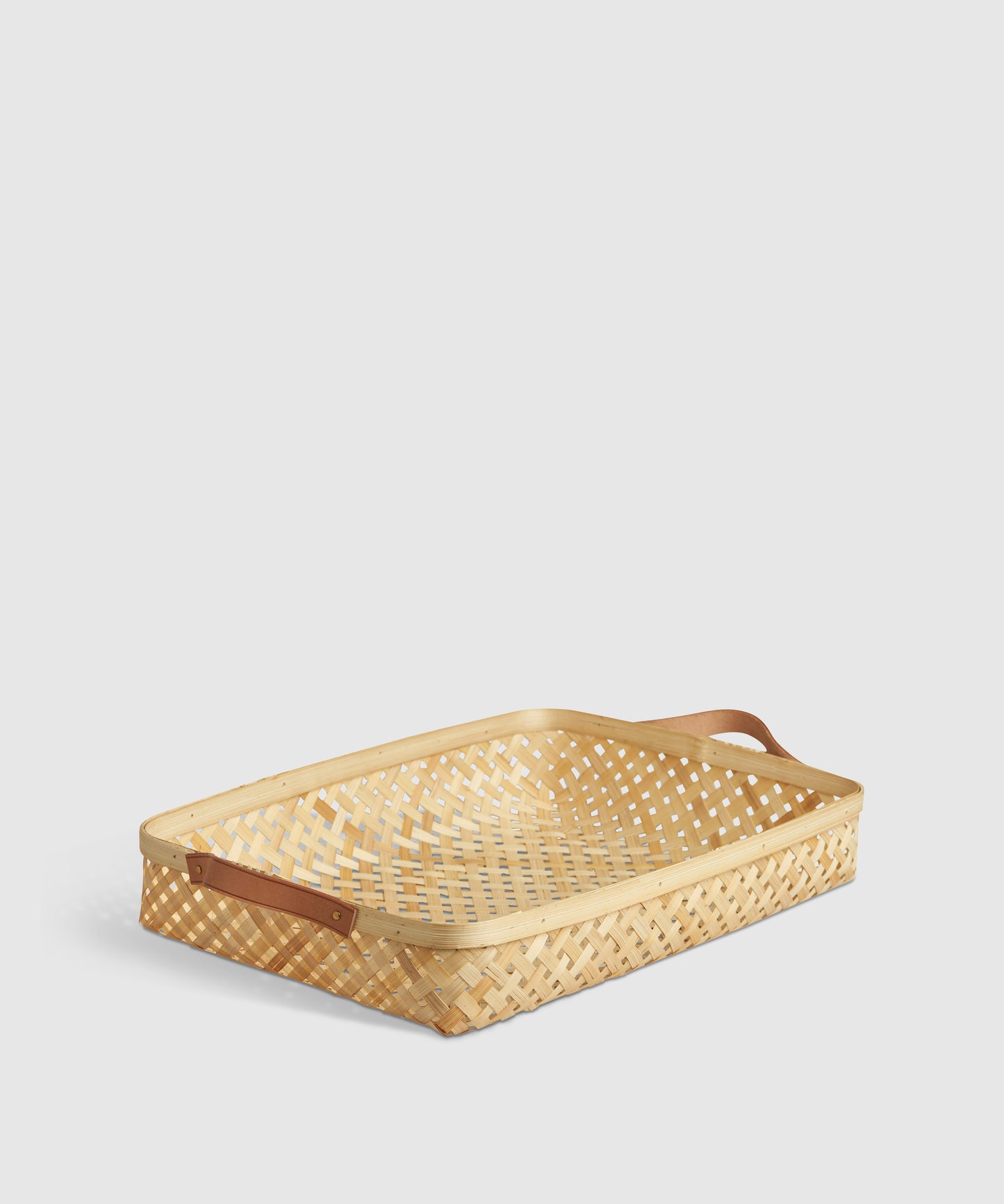 Bamboo & Leather Deep Organizing Tray | KonMari by Marie Kondo