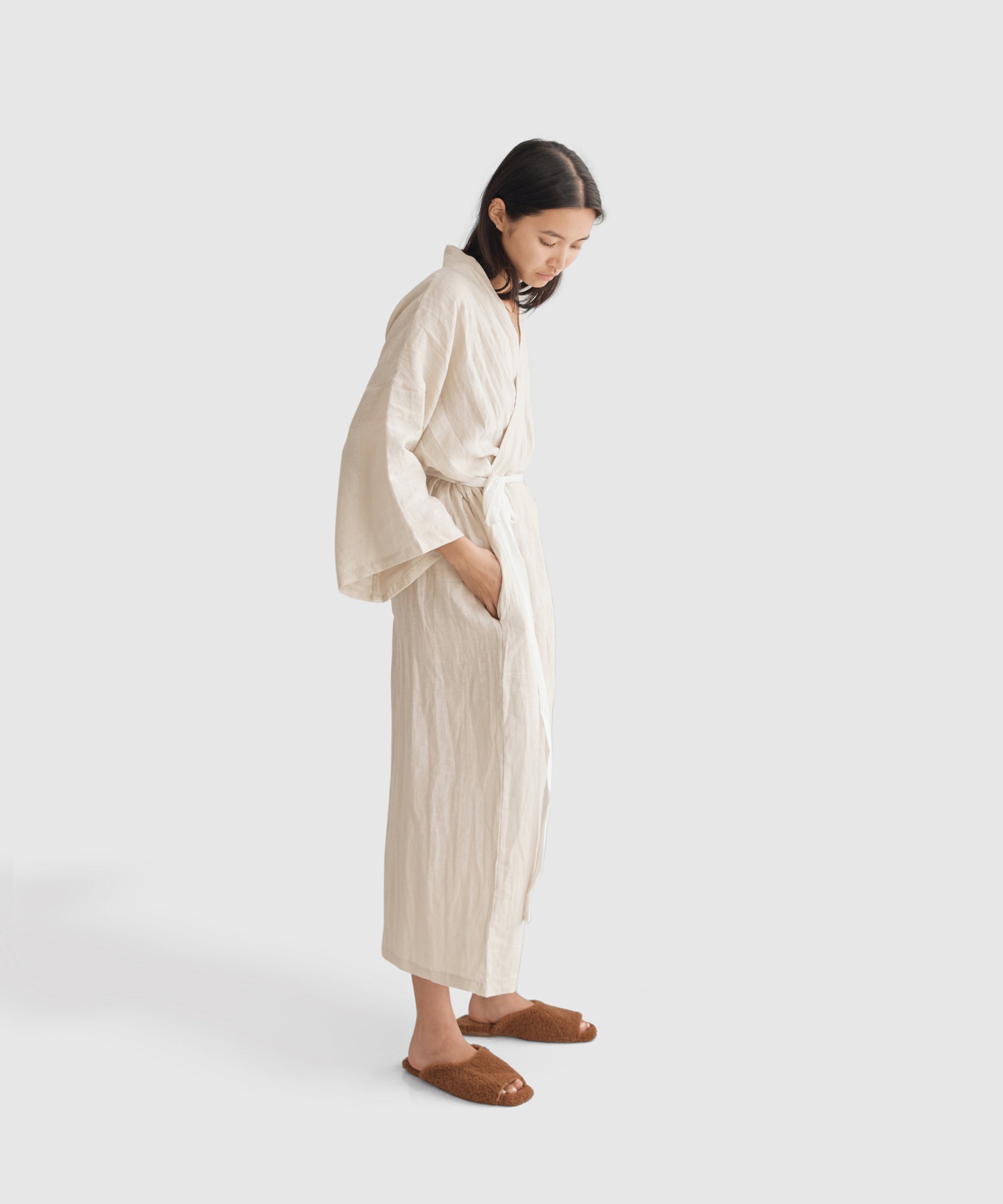 美品】R&D.M.Co- / MESH LINEN TIE ROBE | nate-hospital.com