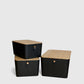 Vegan Leather and Bamboo Storage Bin Set | KonMari by Marie Kondo