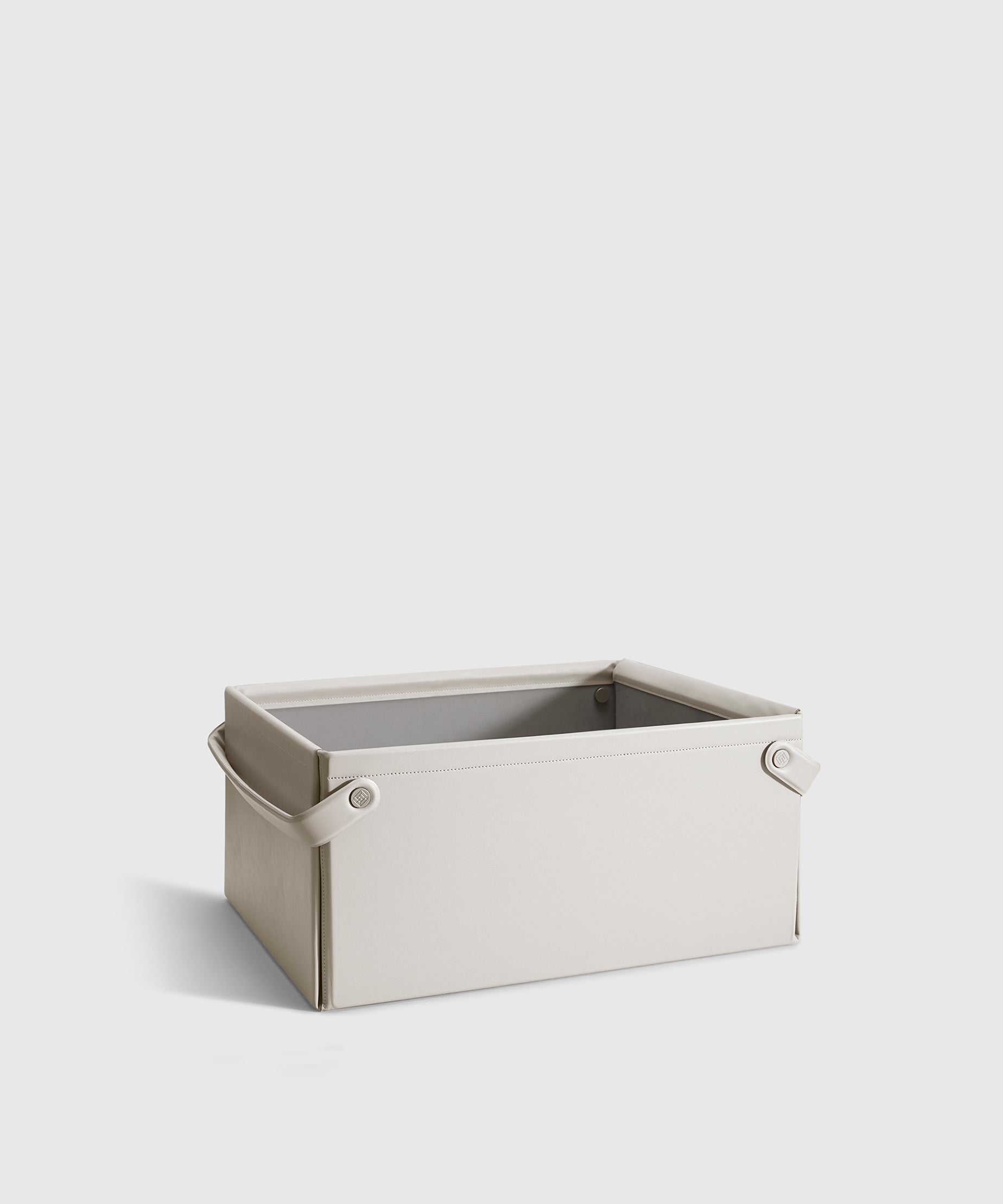 White Vegan Leather Storage Bin | KonMari by Marie Kondo