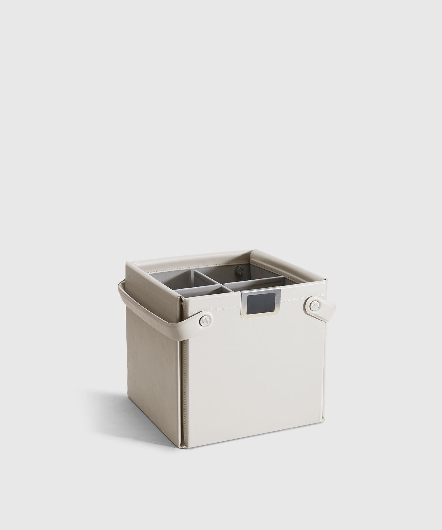 White Vegan Leather Storage Bin | KonMari by Marie Kondo