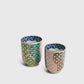 Modern Japanese Porcelain Patterned Tea Cups, Set of 2 | KonMari by Marie Kondo