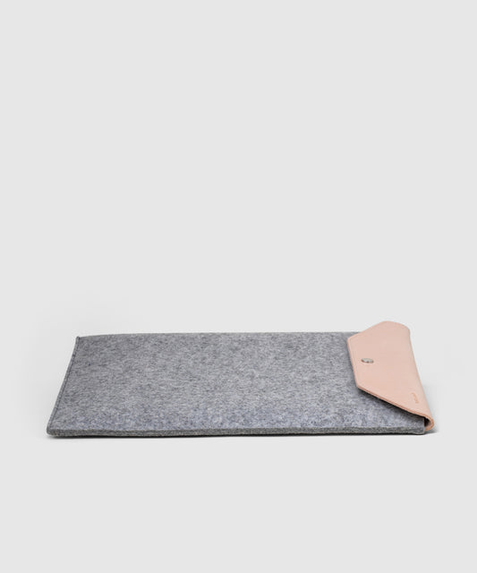 Merino Felt Wool Laptop Case With Leather Flap | KonMari