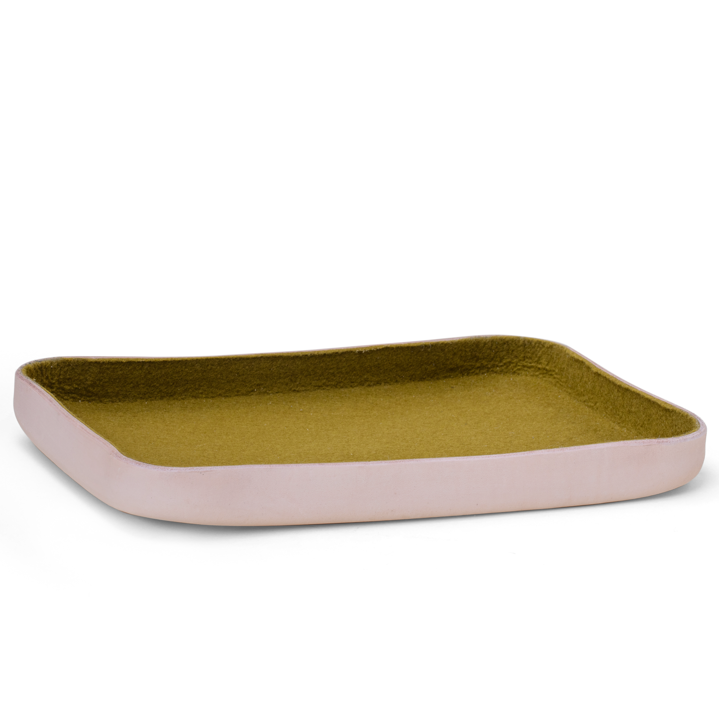 Large Wool & Leather Organizing / Valet Tray