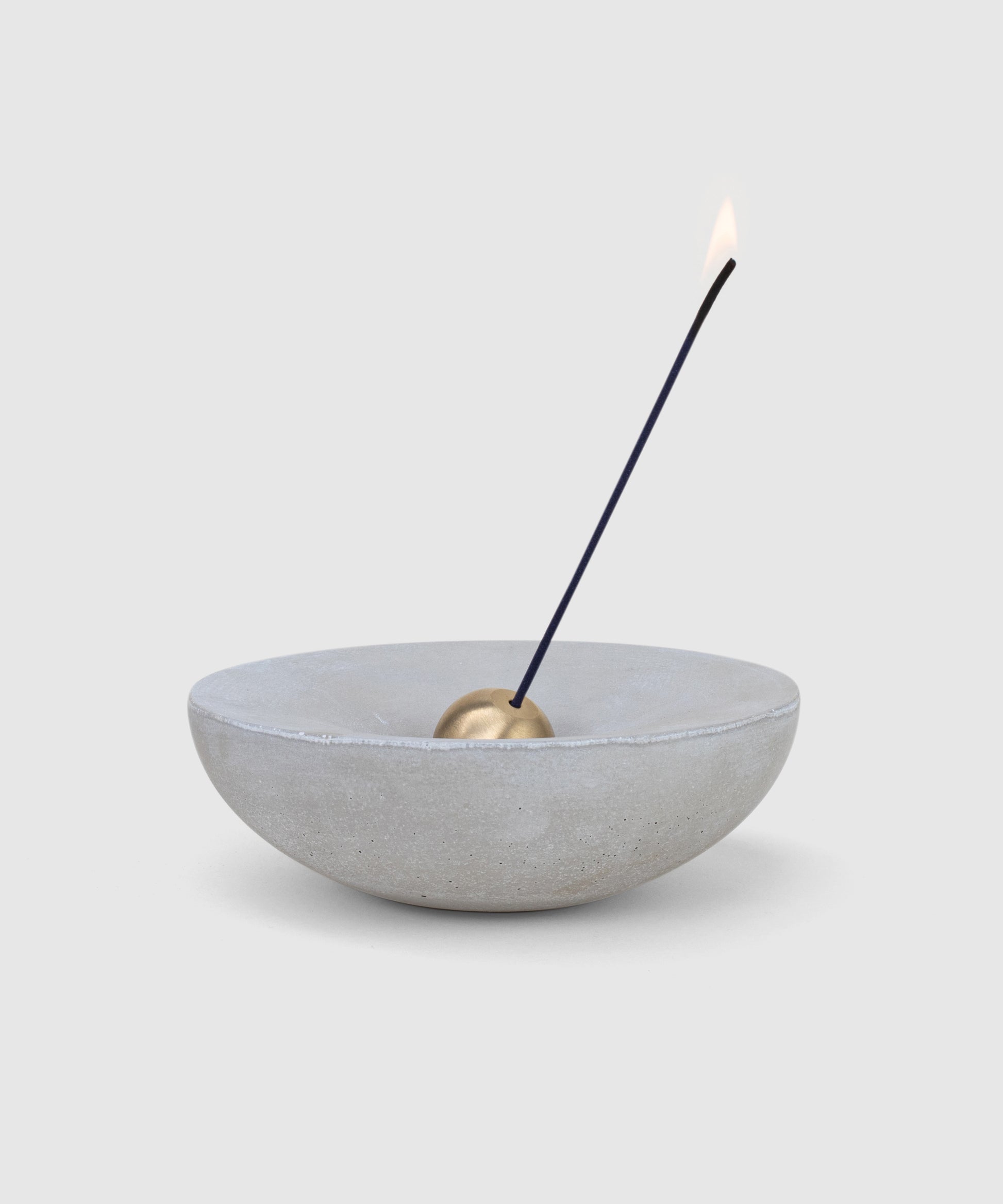 Premium Concrete Candle Holder + Brass Incense Holder | Shop at KonMari