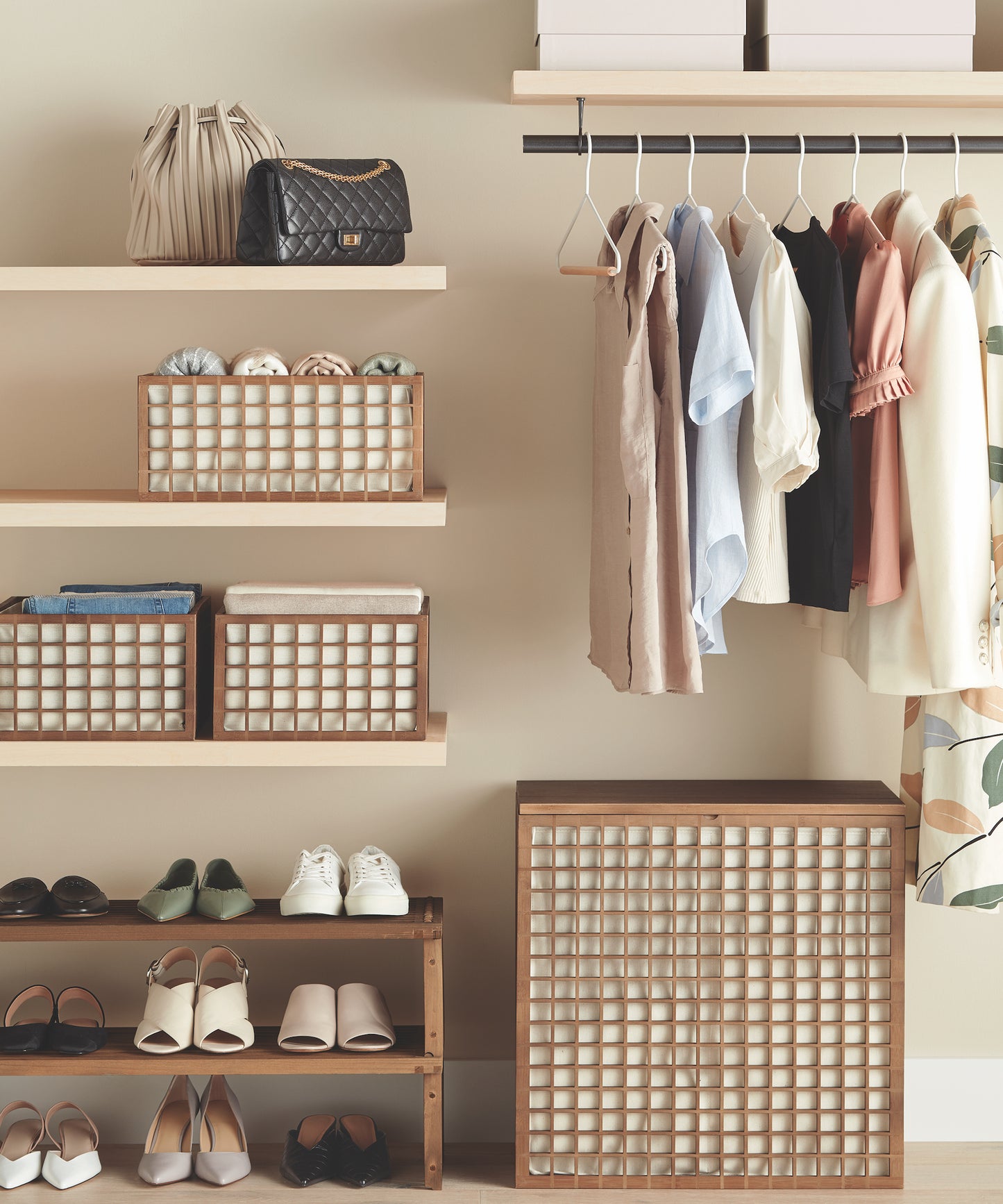 The Container Store x KonMari | Bamboo Hamper by Marie Kondo