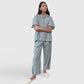 Organic Cotton Short-Sleeve Pajama Set - Blue | KonMari by Marie Kondo 